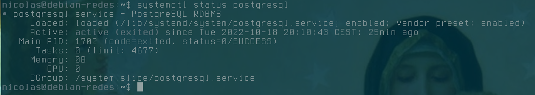 PostgresSQL status